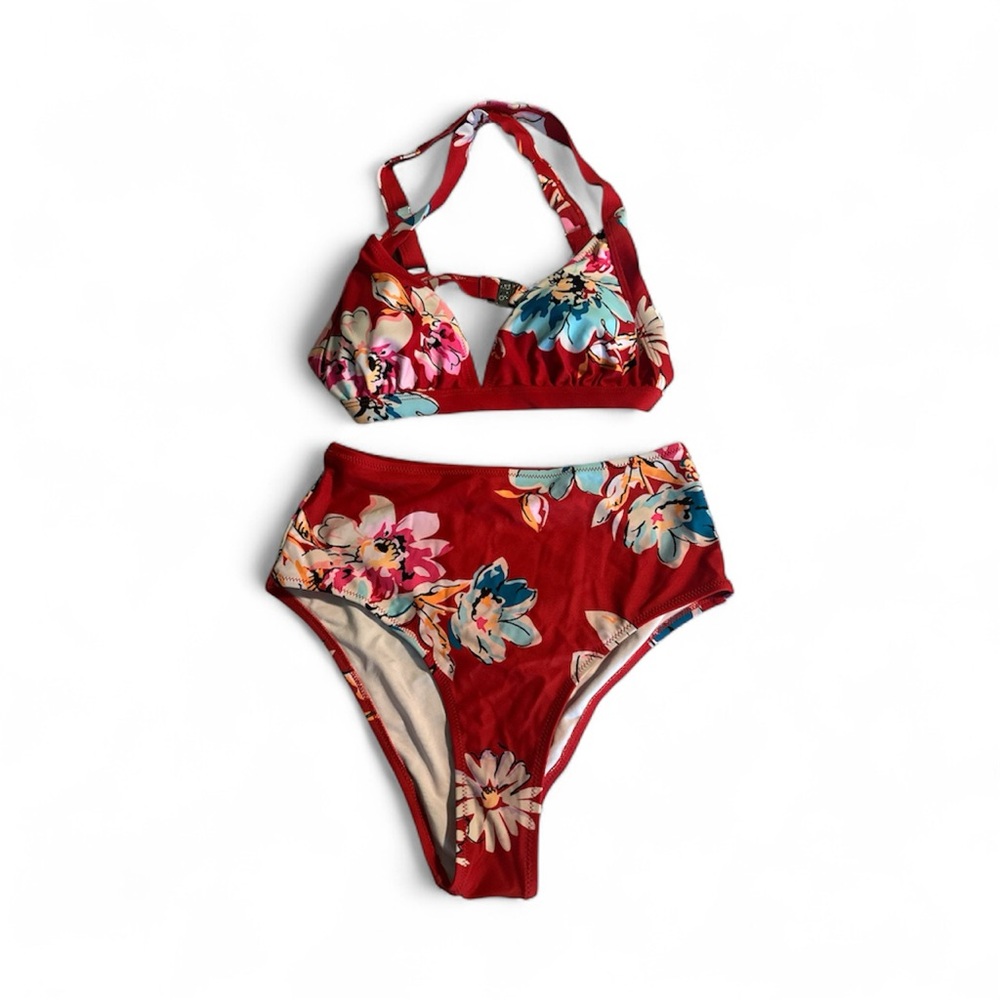 Floral Red Bikini Set